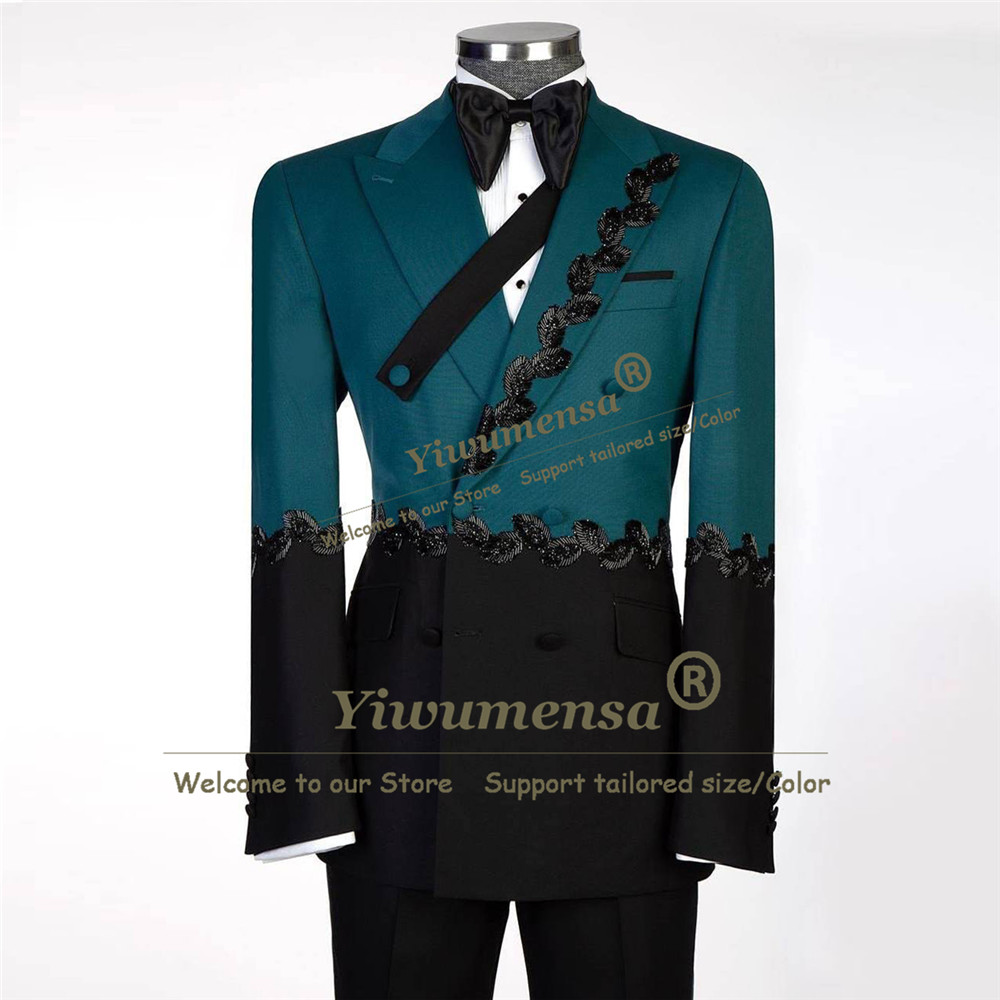 Men Formal Wear Pants - Unikalny design garnituru męskiego, dwukolorowy zestaw