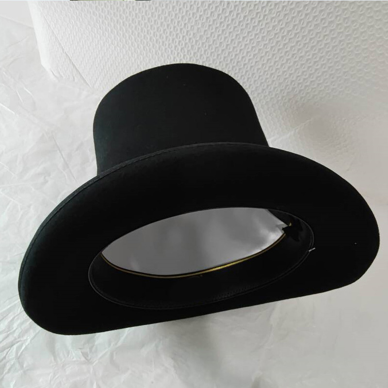 Victorian Men'S Formal Wear - Czarny filcowy cylinder z wełny, 25