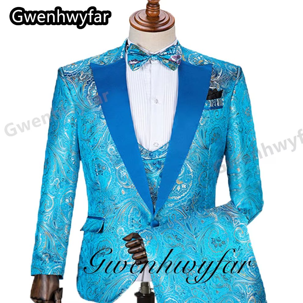 Men Formal Wear Pants - Gwenhwyfar Wzorzyste Garnitury Męskie Garnitury Ślubne