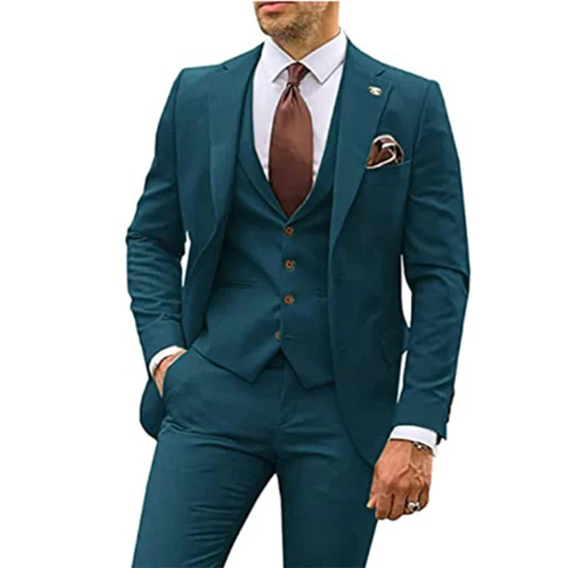 Men Formal Party Wear Dress - Męski garnitur na wesele, 3-częściowy, slim