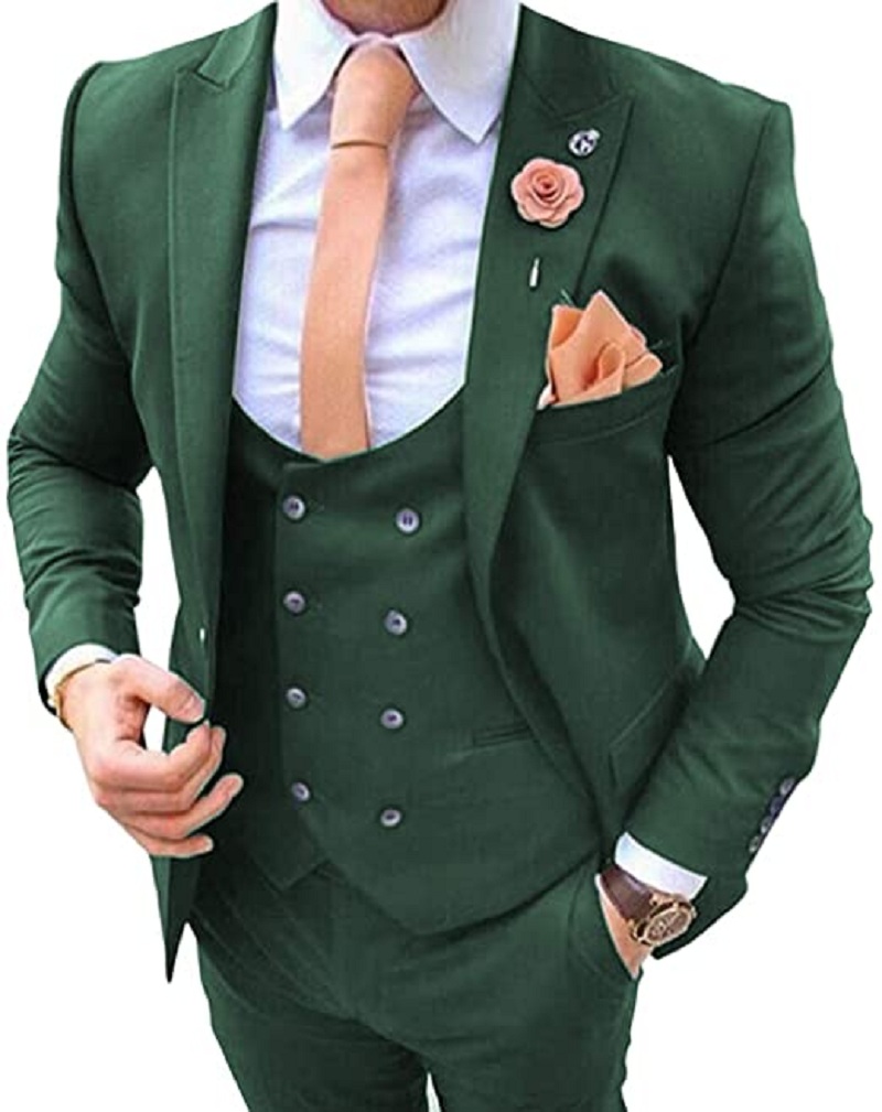 Granatowe garnitury męskie 3-c – Men Formal Wear Pants recenzja i cena