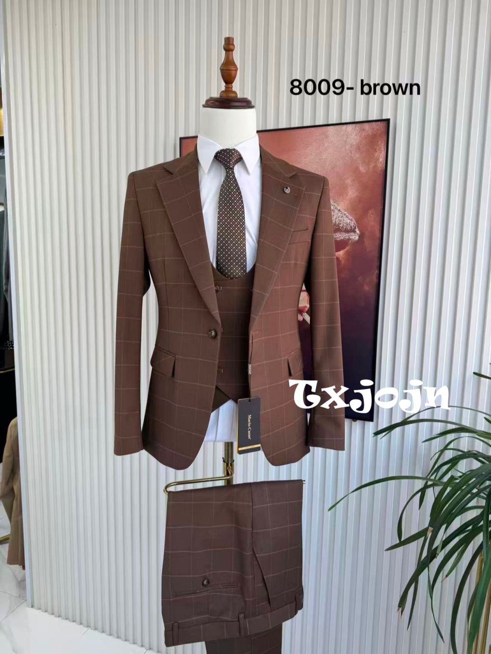 Męski garnitur w kratę, 3-częś – Men Formal Wear Pants recenzja i cena