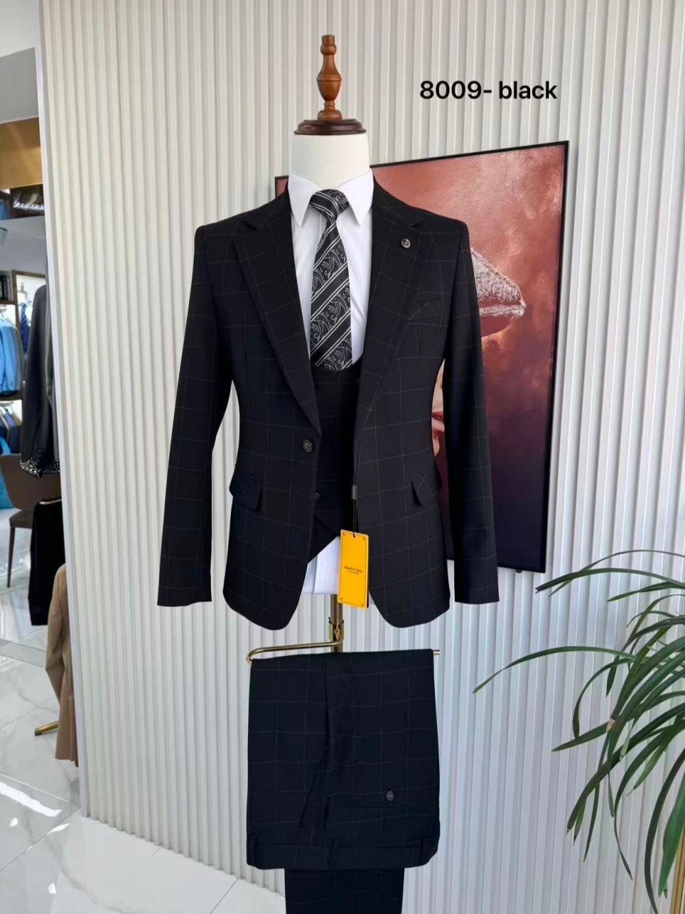 Męski garnitur w kratę, 3-częś – Men Formal Wear Pants recenzja i cena