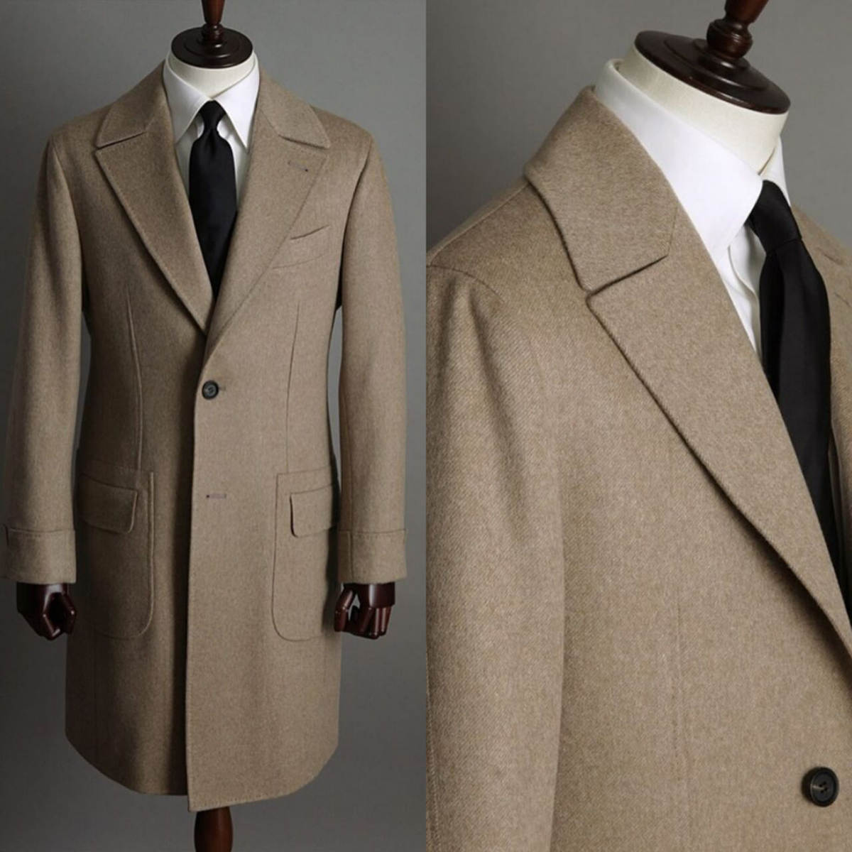 Męski płaszcz w kolorze khaki  – Men'S Vintage Formal Wear recenzja i cena