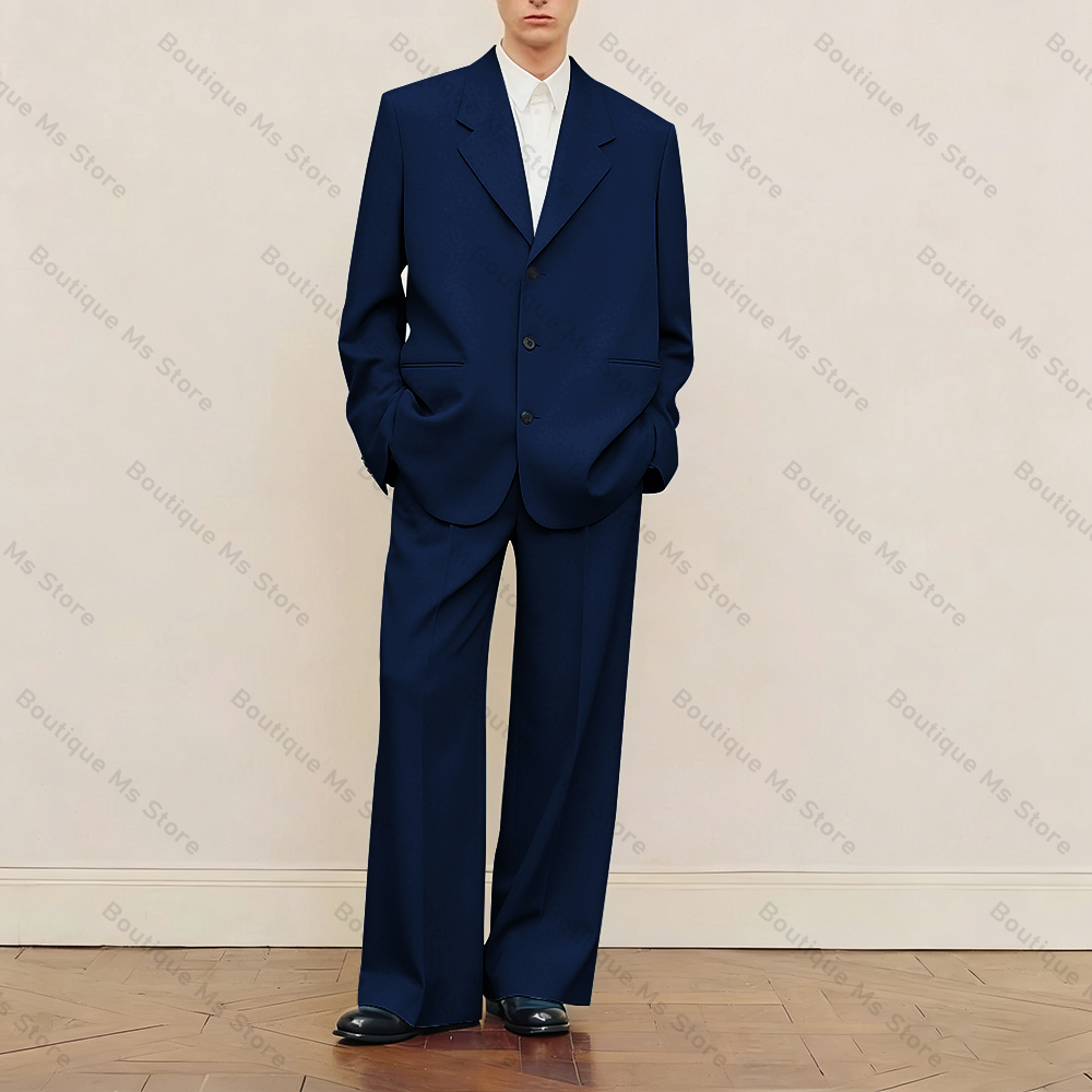 Męski czarny garnitur oversize – Men Formal Wear Pants recenzja i cena